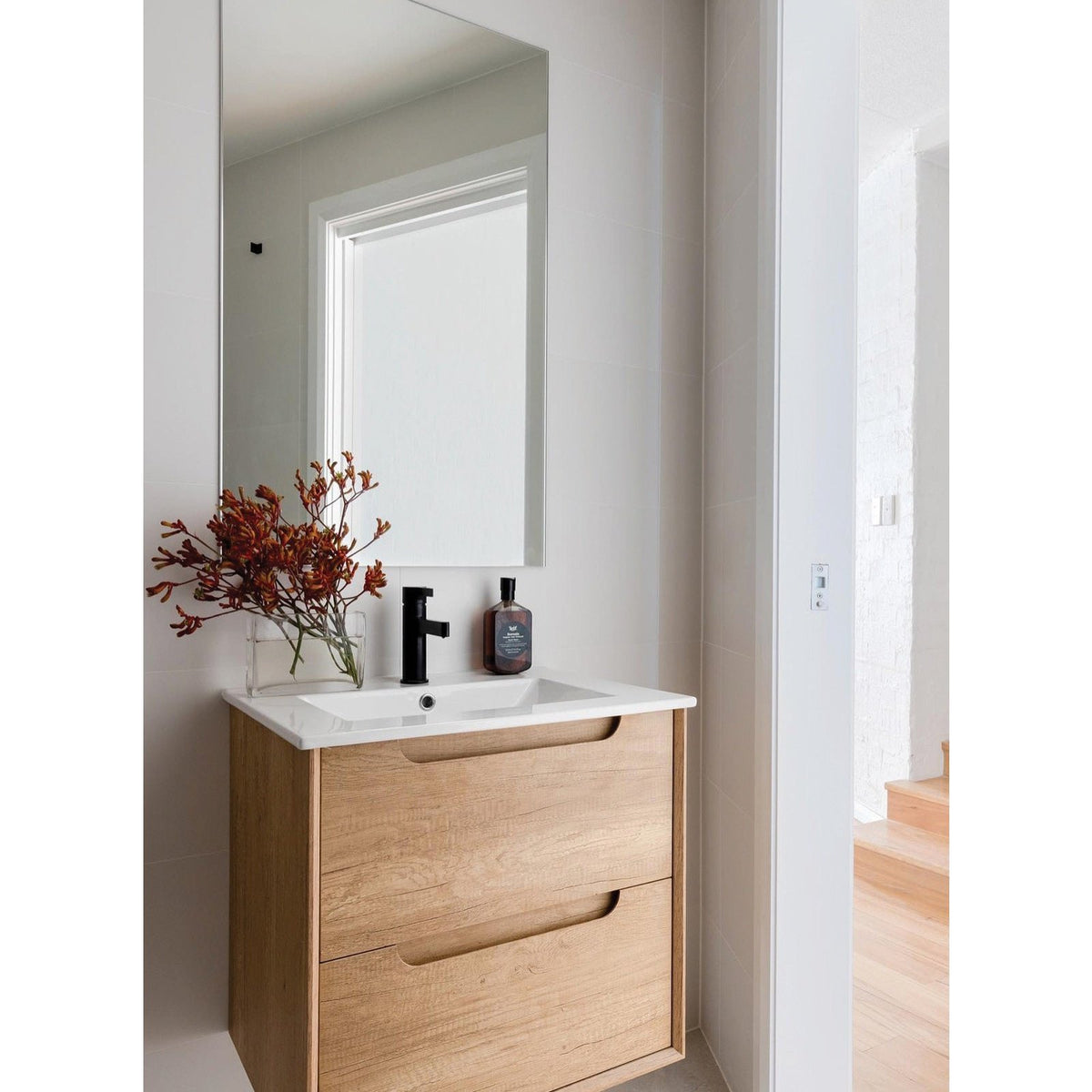 OTTI BYRON NATURAL OAK 900MM FLOOR STANDING VANITY