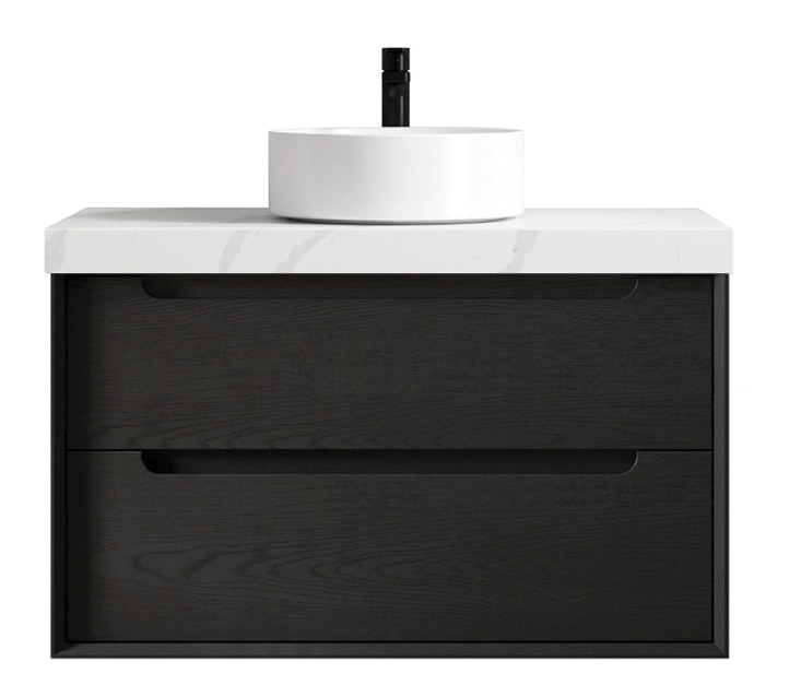 OTTI BYRON BLACK OAK 900MM FLOOR STANDING VANITY