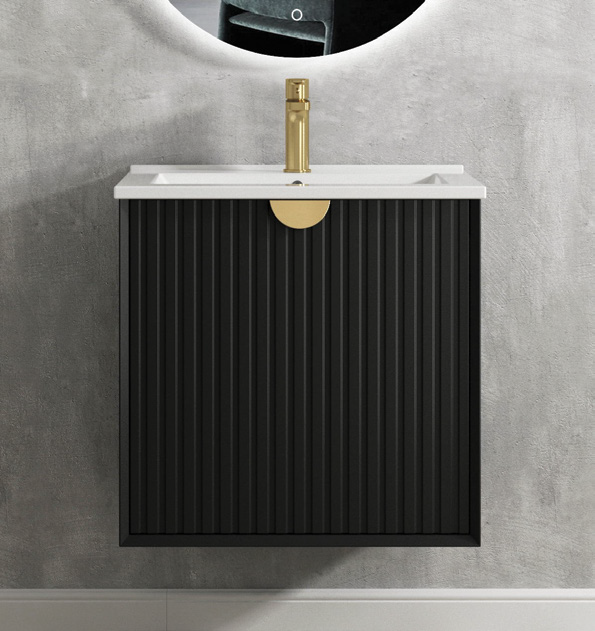 OTTI MARLO MATTE BLACK 600MM FLOOR STANDING VANITY