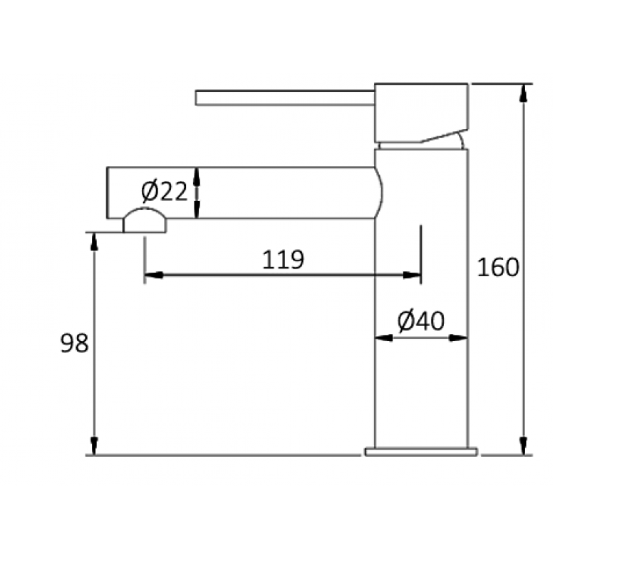 INSPIRE ROUL BASIN MIXER MATTE BLACK