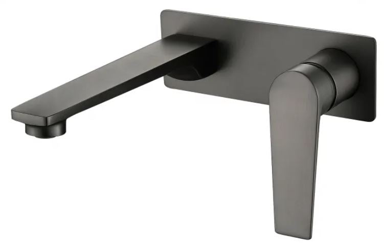 INSPIRE ZEVIO WALL BASIN MIXER BRUSHED NICKEL