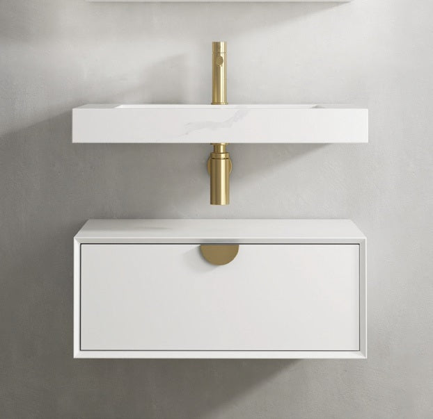 OTTI MOONLIGHT WALL HUNG CABINET AND BASIN WHITE 750MM