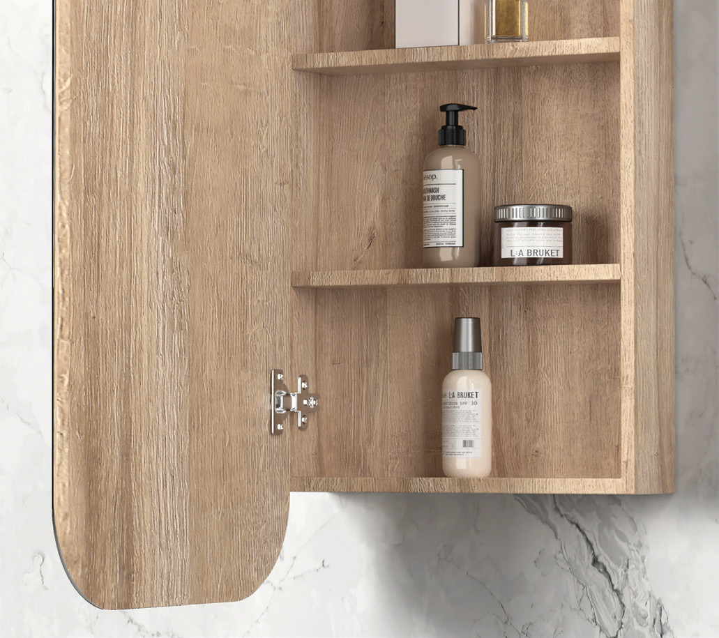 OTTI NEWPORT NATURAL OAK 900MM SHAVING CABINET