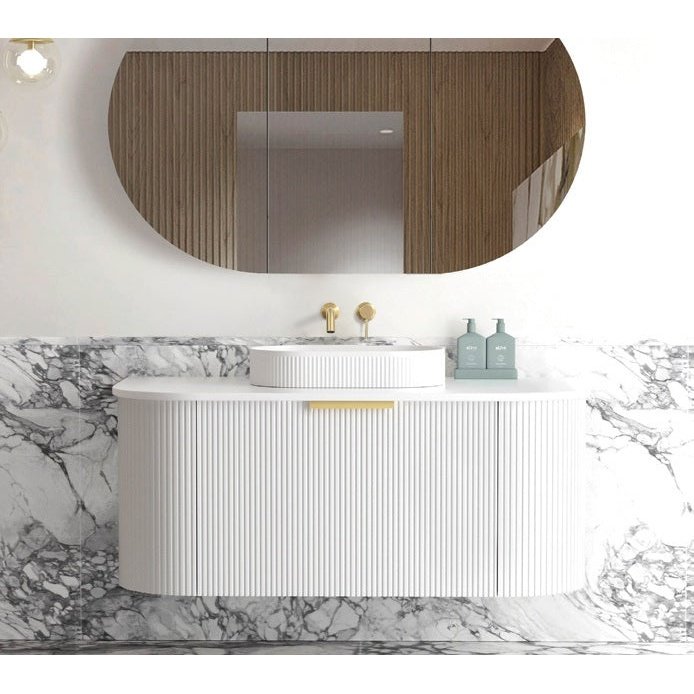 OTTI BONDI MATTE WHITE 1200MM CURVE WALL HUNG VANITY