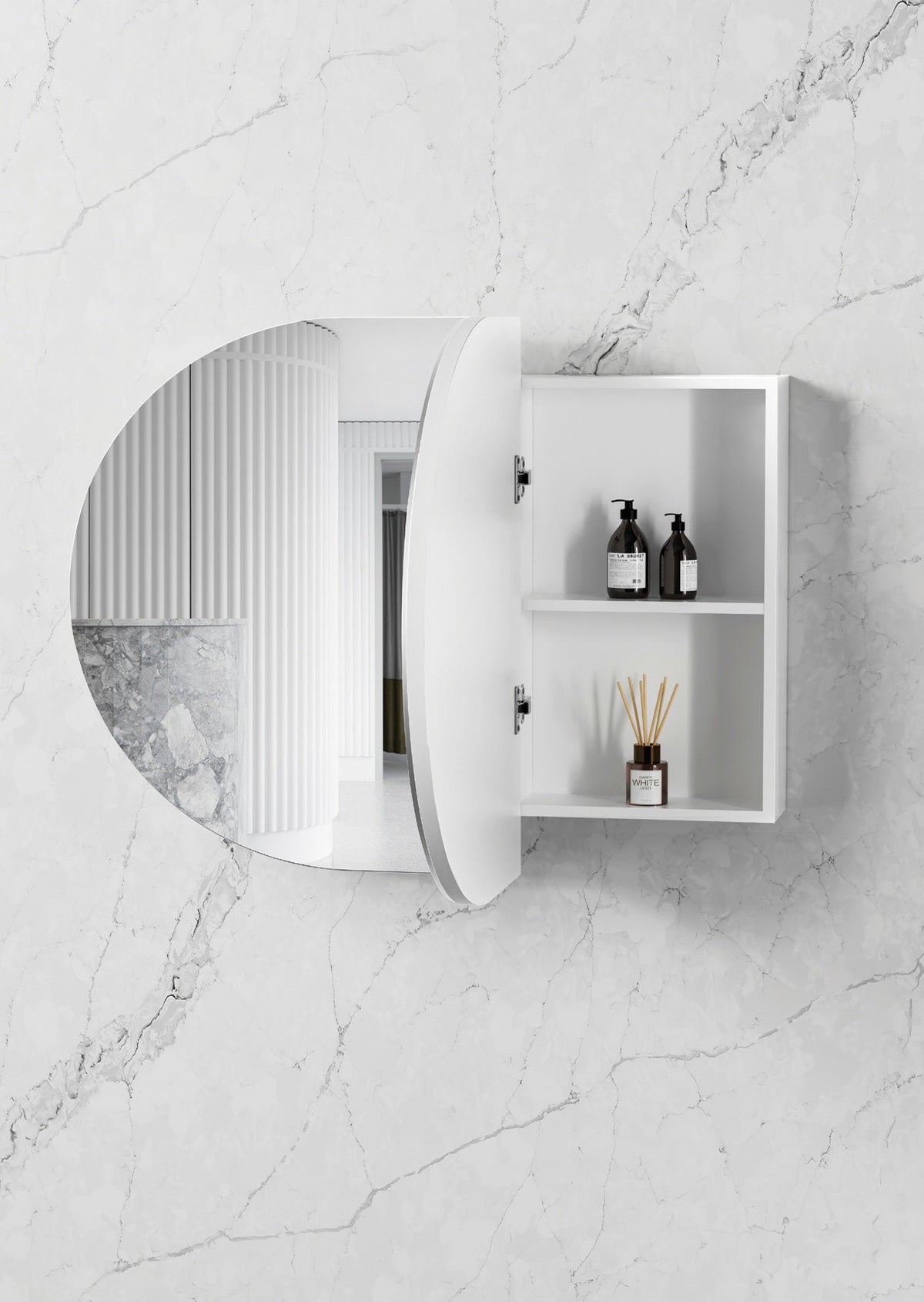 OTTI BONDI MATTE WHITE 1800MM SHAVING CABINET