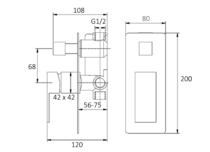 INSPIRE TARAN WALL DIVERTER MIXER CHROME