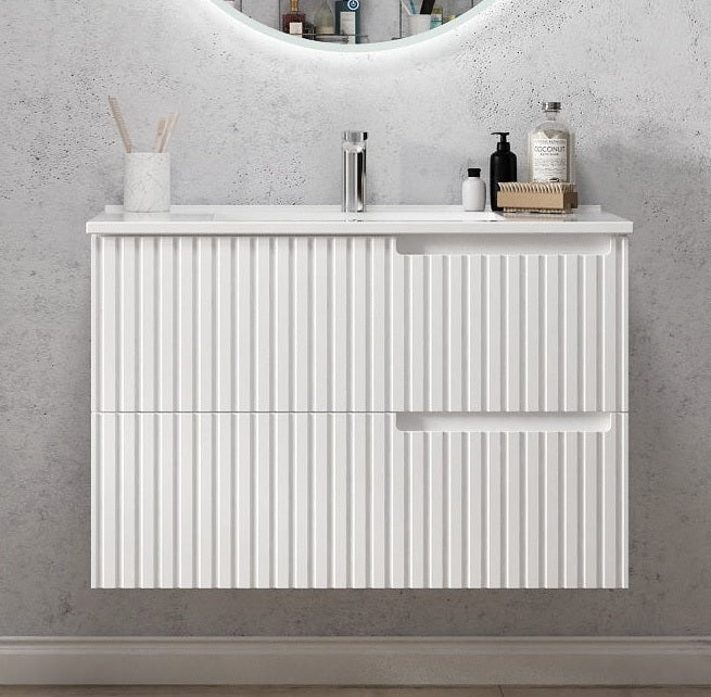 OTTI NOOSA MATTE WHITE 900MM WALL HUNG VANITY