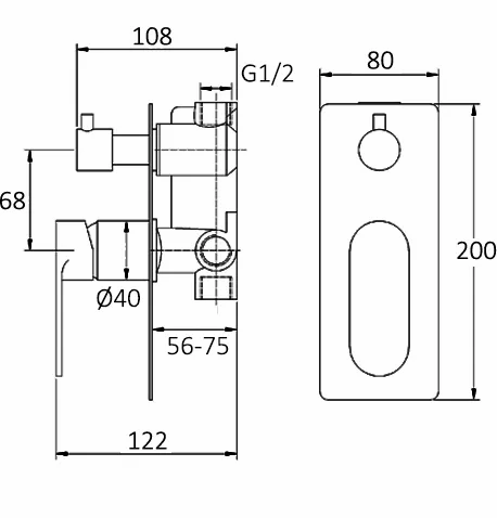 INSPIRE VETTO DIVERTER MIXER BRUSHED NICKEL