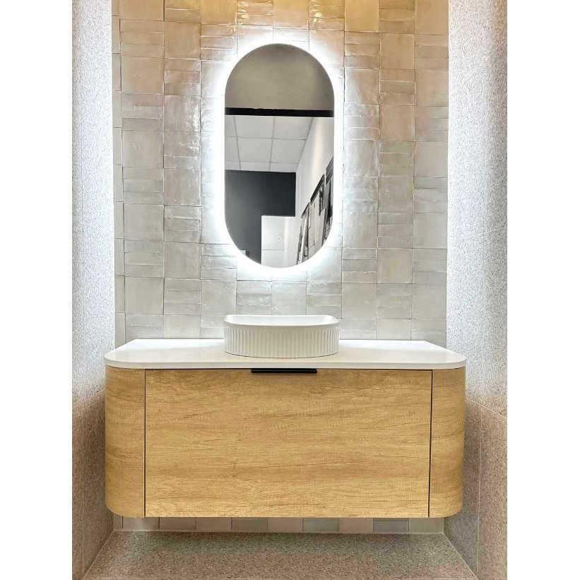 OTTI BONDI NATURAL OAK 1200MM CURVE WALL HUNG VANITY