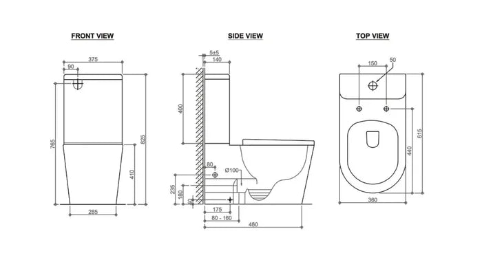 INSPIRE OASIS RIMLESS TOILET SUITE GLOSS WHITE