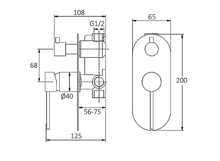 INSPIRE ROUL WALL DIVERTER MIXER CHROME