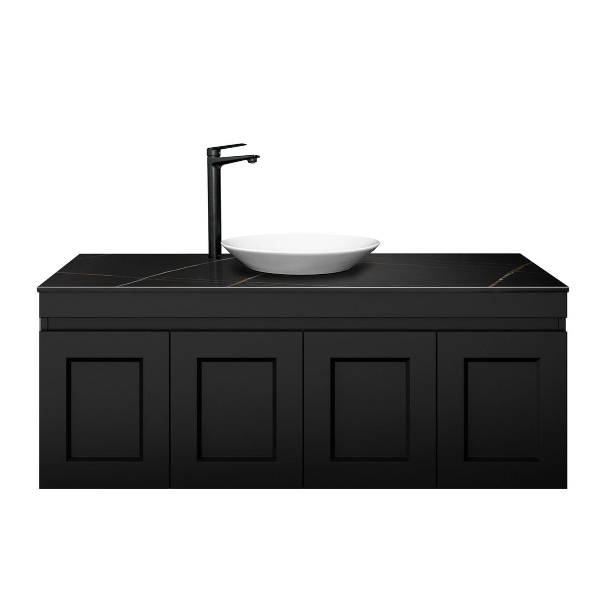 OTTI HAMPTON MARK II MATTE BLACK 1200MM WALL HUNG VANITY