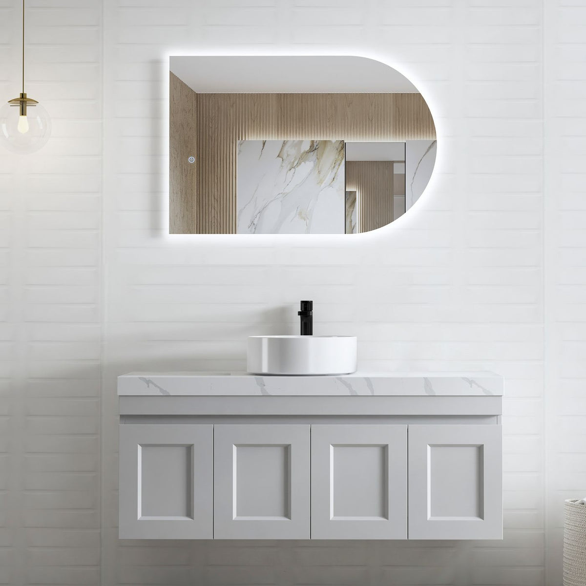 OTTI HAMPTON MARK II MATTE GREY 1200MM WALL HUNG VANITY