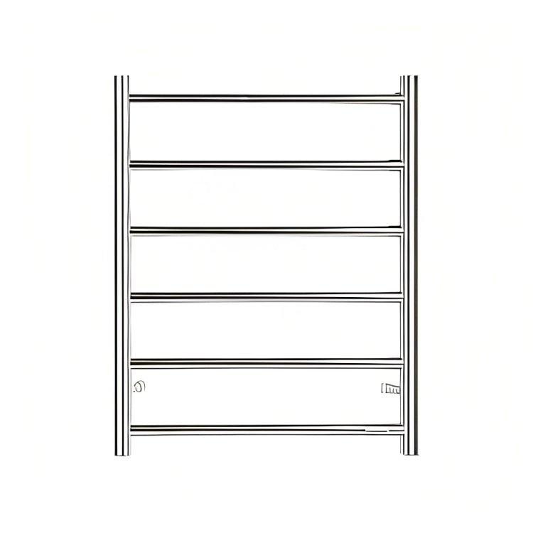 INSPIRE HEATED TOWEL RAIL 6 BAR ROUND GUN METAL