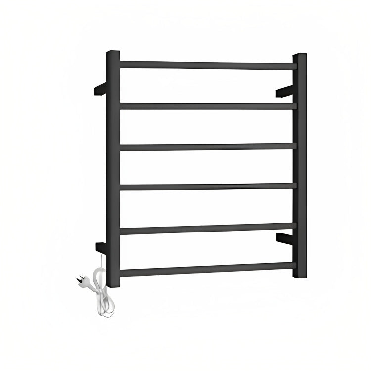 INSPIRE HEATED TOWEL RAIL 6 BAR SQUARE MATTE BLACK