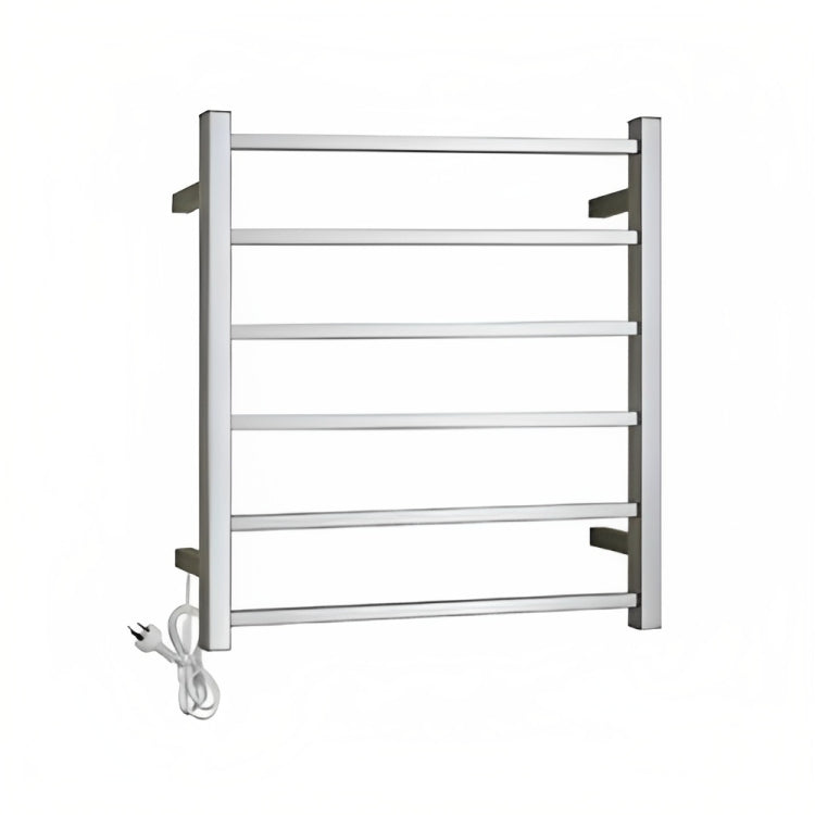 INSPIRE HEATED TOWEL RAIL 6 BAR SQUARE MATTE BLACK