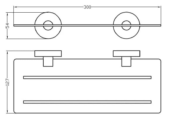 INSPIRE RONDO METAL SHELF 300MM CHROME