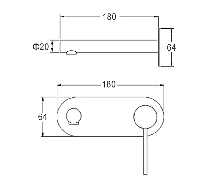 INSPIRE ROUL WALL BASIN MIXER GUN METAL