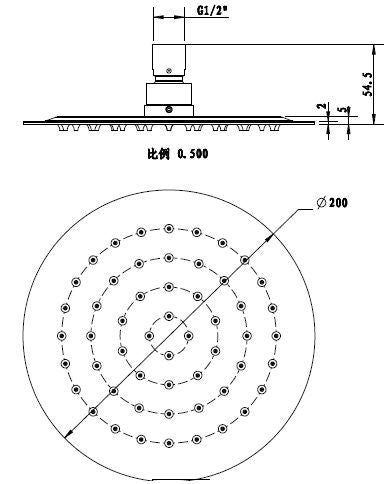 INSPIRE STAINLESS SHOWER HEAD ROUND 200MM CHROME