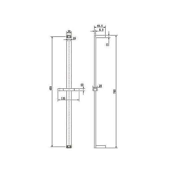 INSPIRE TARAN SHOWER RAIL GUN METAL