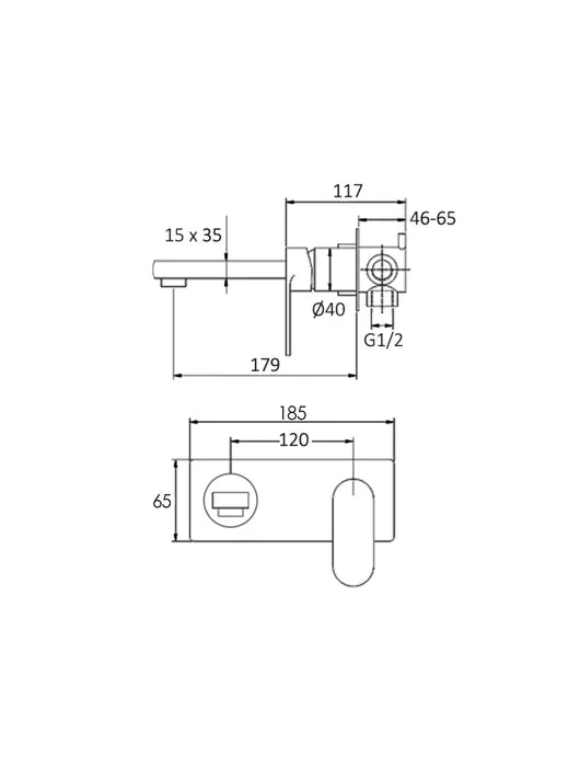 INSPIRE VETTO WALL BASIN MIXER CHROME