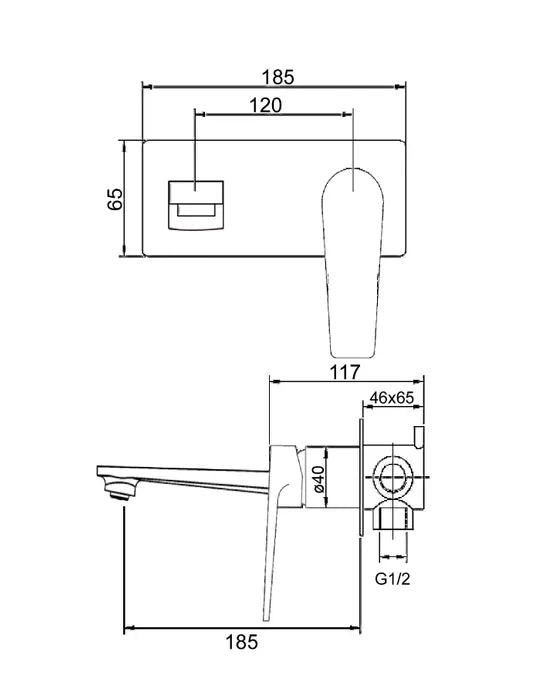 INSPIRE ZEVIO WALL BASIN MIXER MATTE BLACK