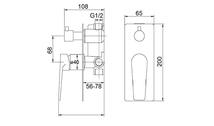 INSPIRE ZEVIO WALL DIVERTER MIXER CHROME