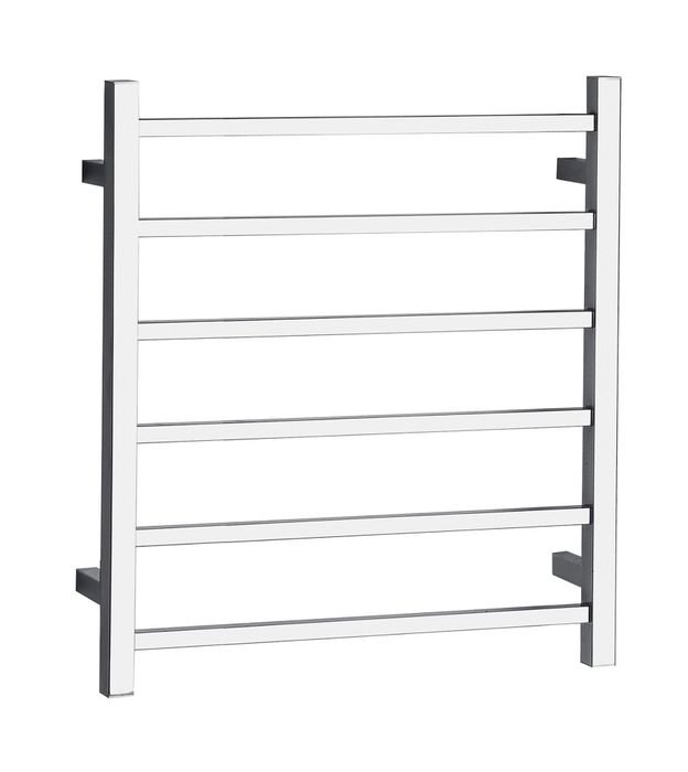 INSPIRE HEATED TOWEL RAIL 6 BAR SQUARE GUN METAL