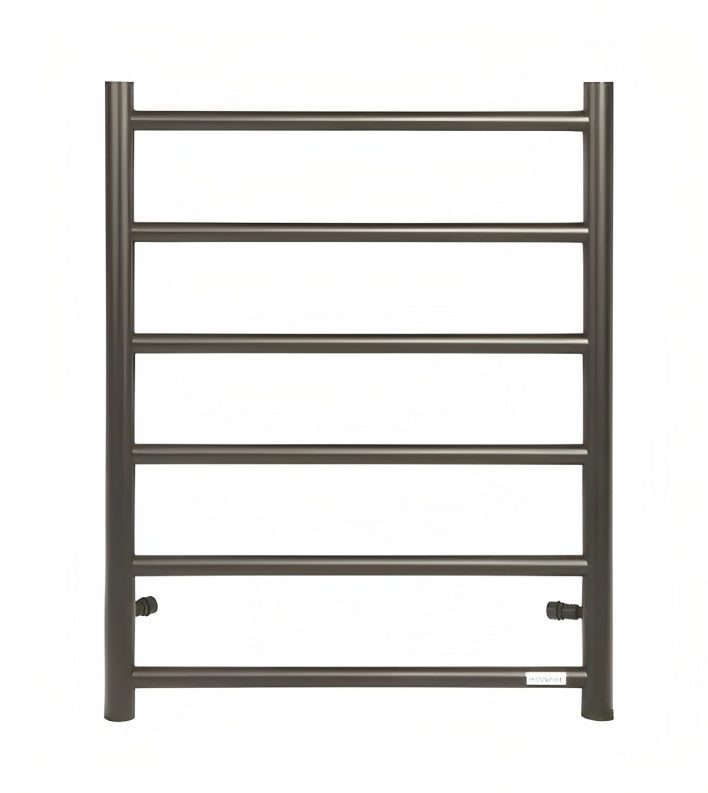 INSPIRE HEATED TOWEL RAIL 6 BAR ROUND MATTE BLACK