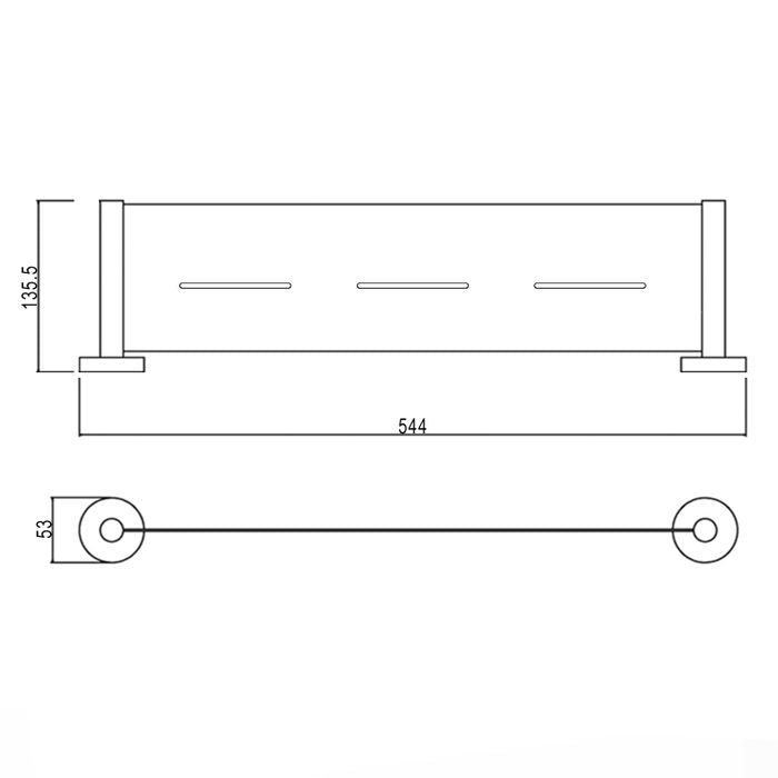 INSPIRE ROUND SHOWER SHELF BRUSHED NICKEL