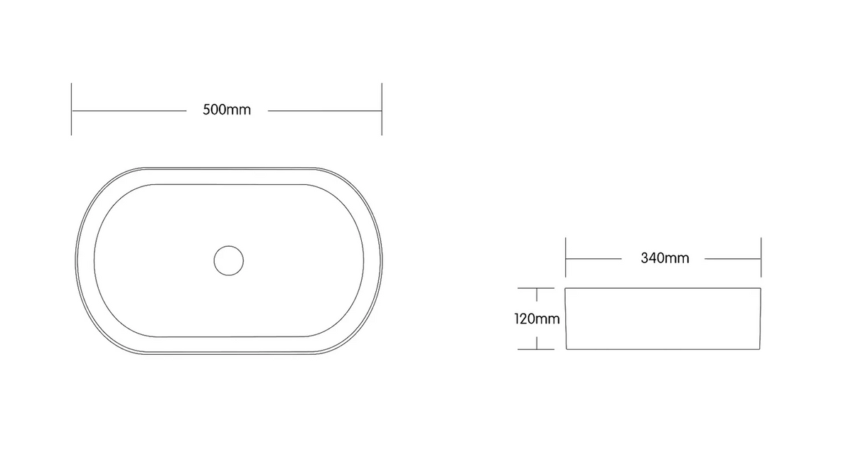 OTTI QUAY OVAL BASIN MATTE BLACK 500MM