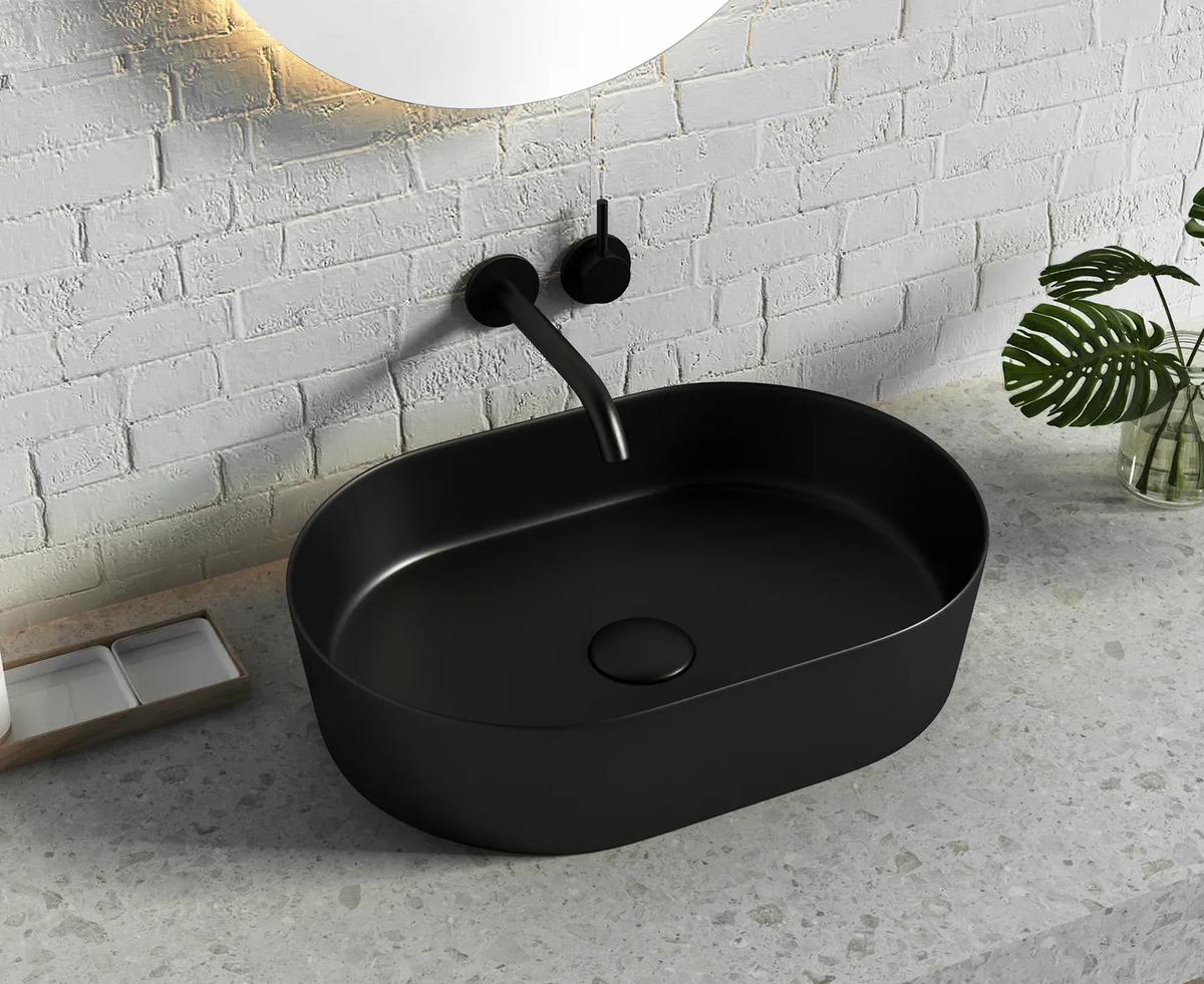 OTTI QUAY OVAL BASIN MATTE BLACK 500MM