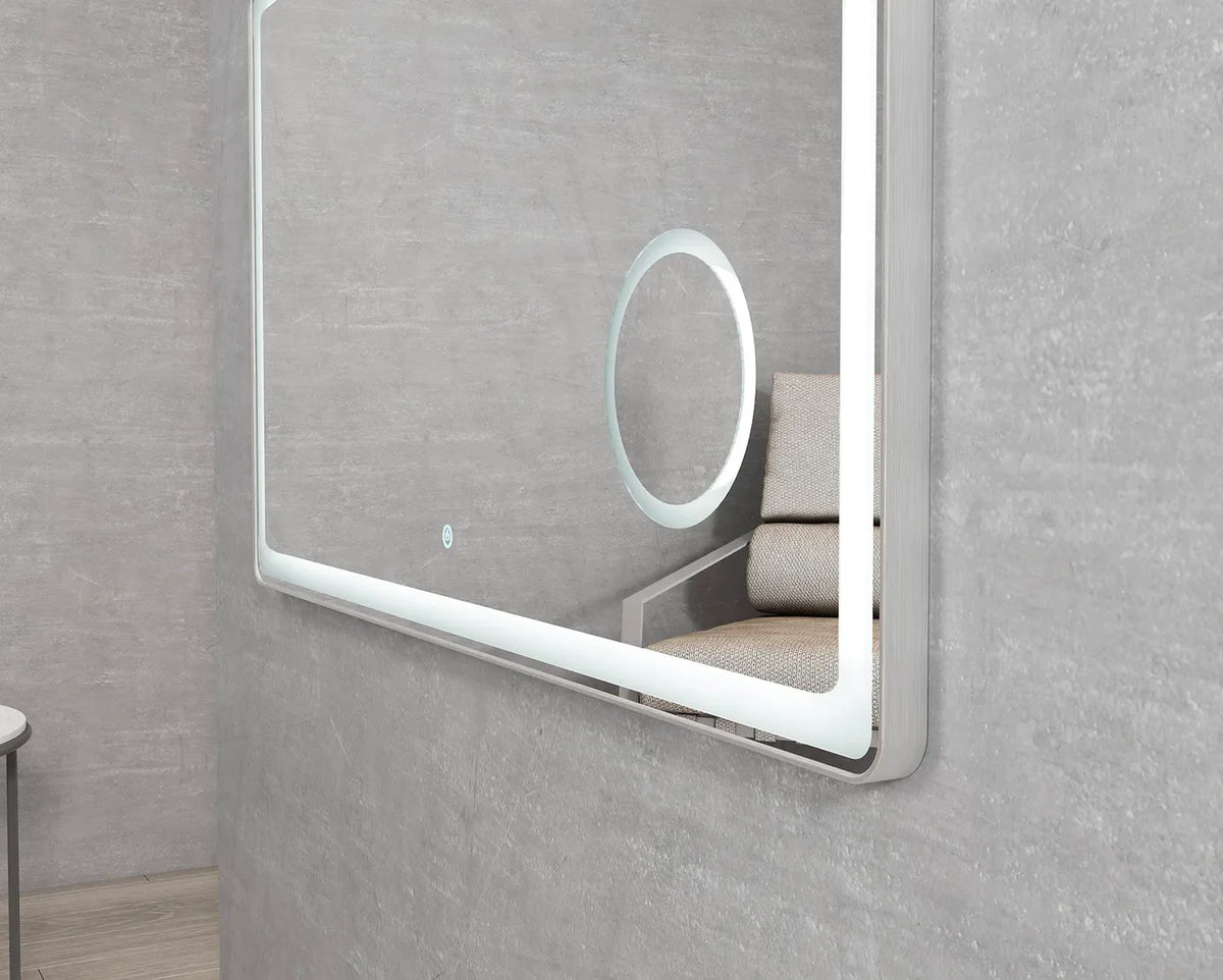 OTTI AVALON SILVER LED MIRROR 700X1200MM BRUSHED CHROME