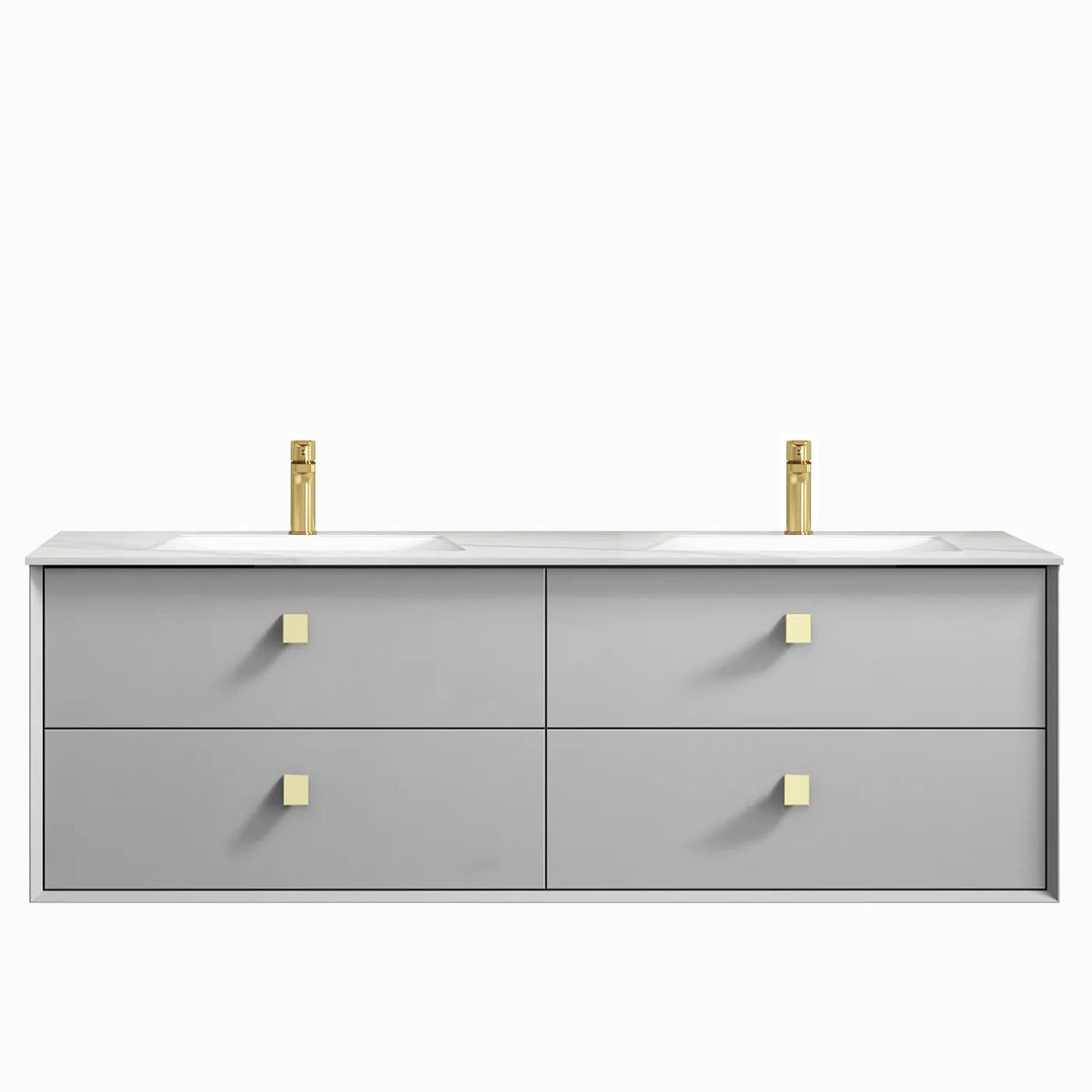 OTTI BOSTON LIGHT GREY 1500MM DOUBLE BOWL WALL HUNG VANITY