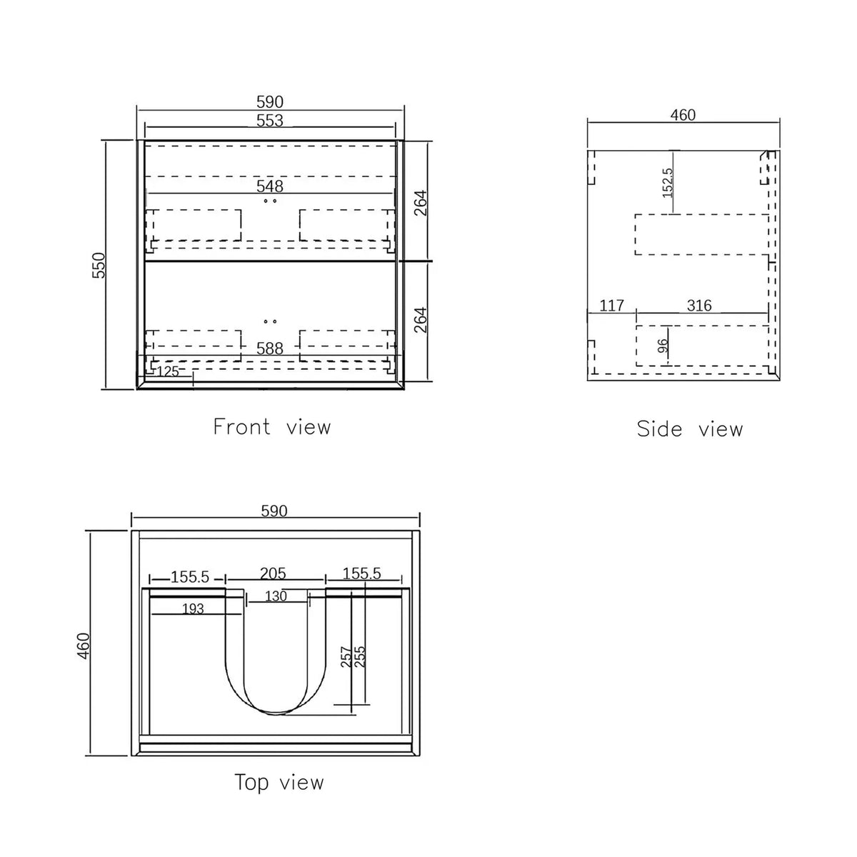 OTTI BOSTON LIGHT GREY 600MM FLOOR STANDING VANITY