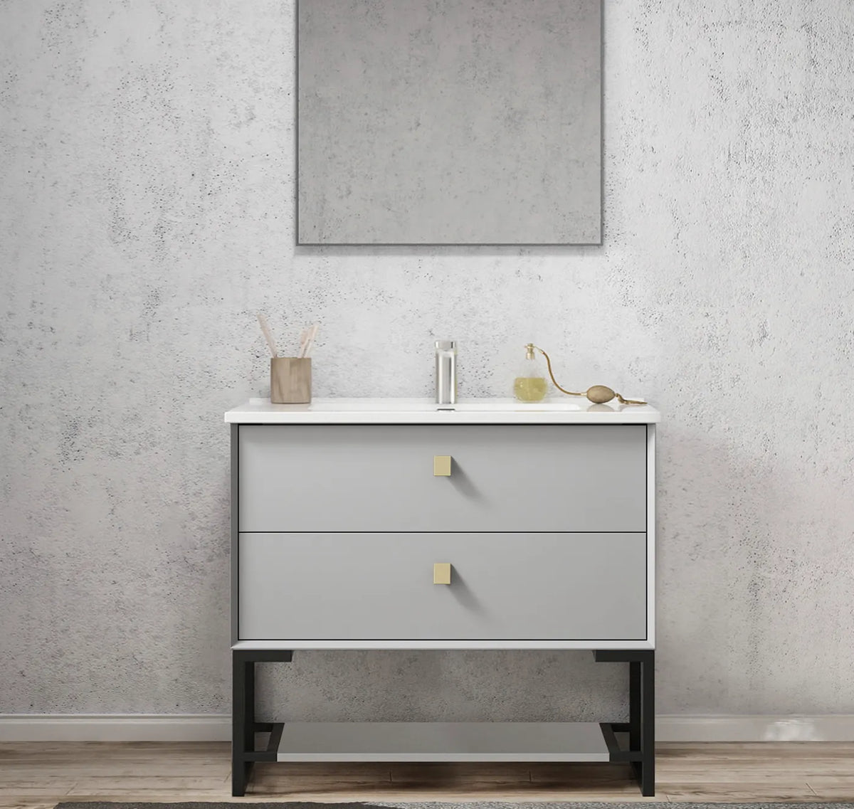 OTTI BOSTON LIGHT GREY 900MM FLOOR STANDING VANITY