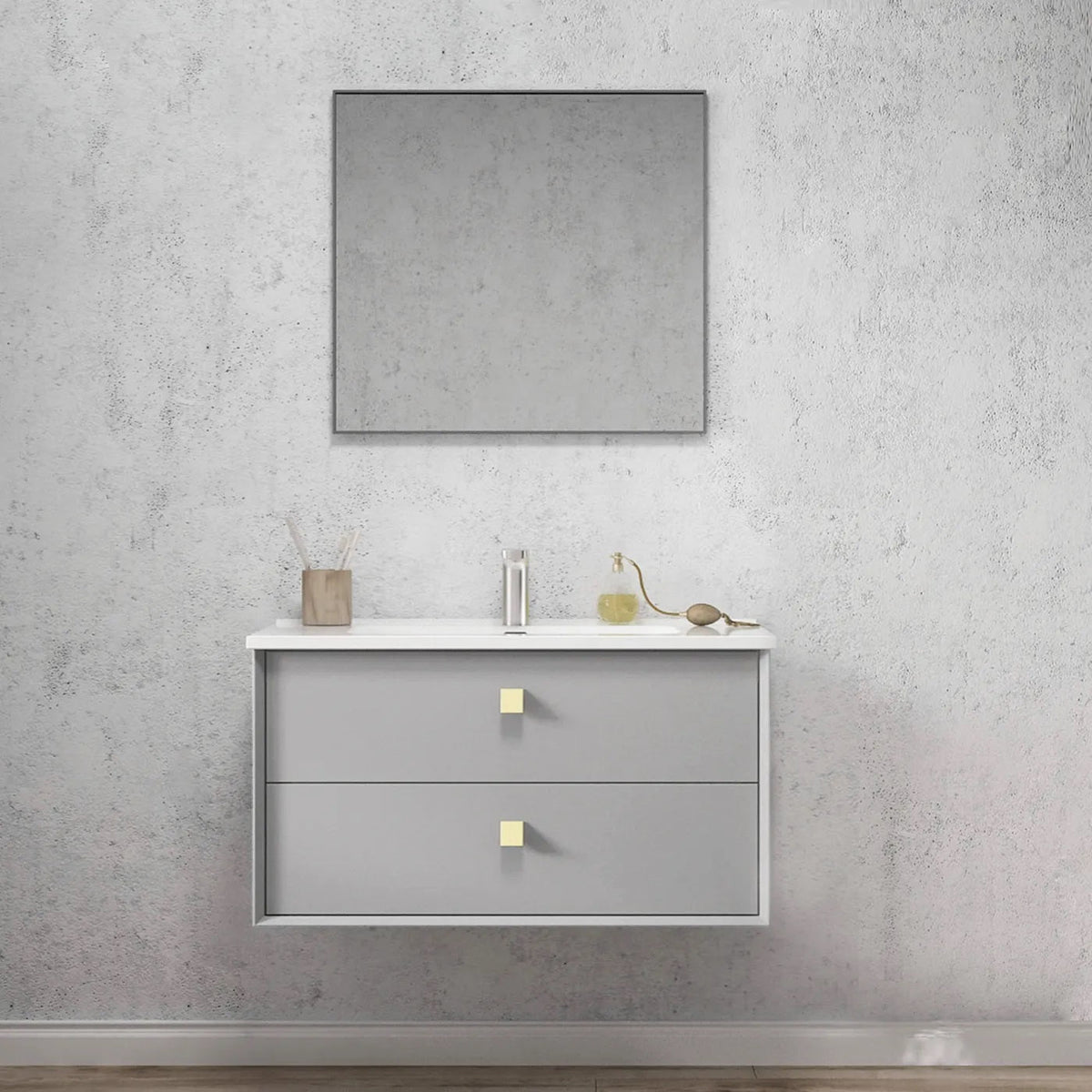 OTTI BOSTON LIGHT GREY 900MM WALL HUNG VANITY