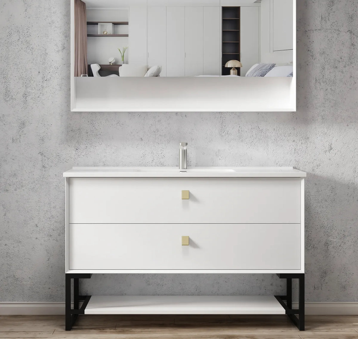 OTTI BOSTON MATTE WHITE 1200MM FLOOR STANDING VANITY