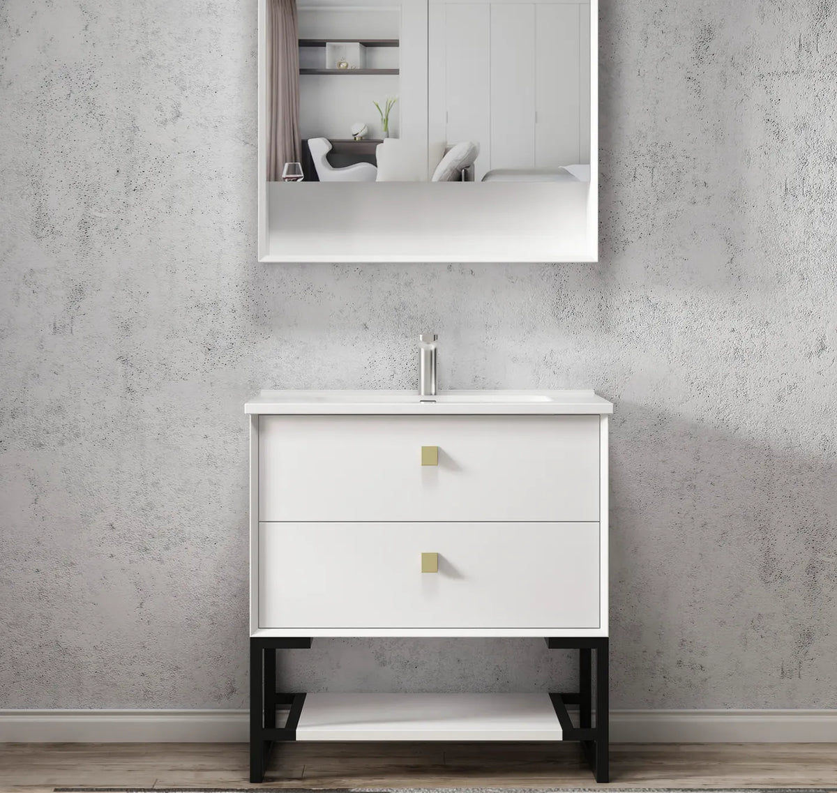 OTTI BOSTON MATTE WHITE 750MM FLOOR STANDING VANITY