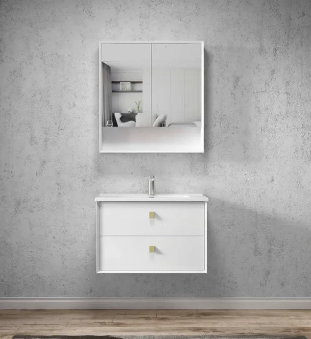 OTTI BOSTON MATTE WHITE WALL HUNG SHAVING CABINET 750MM