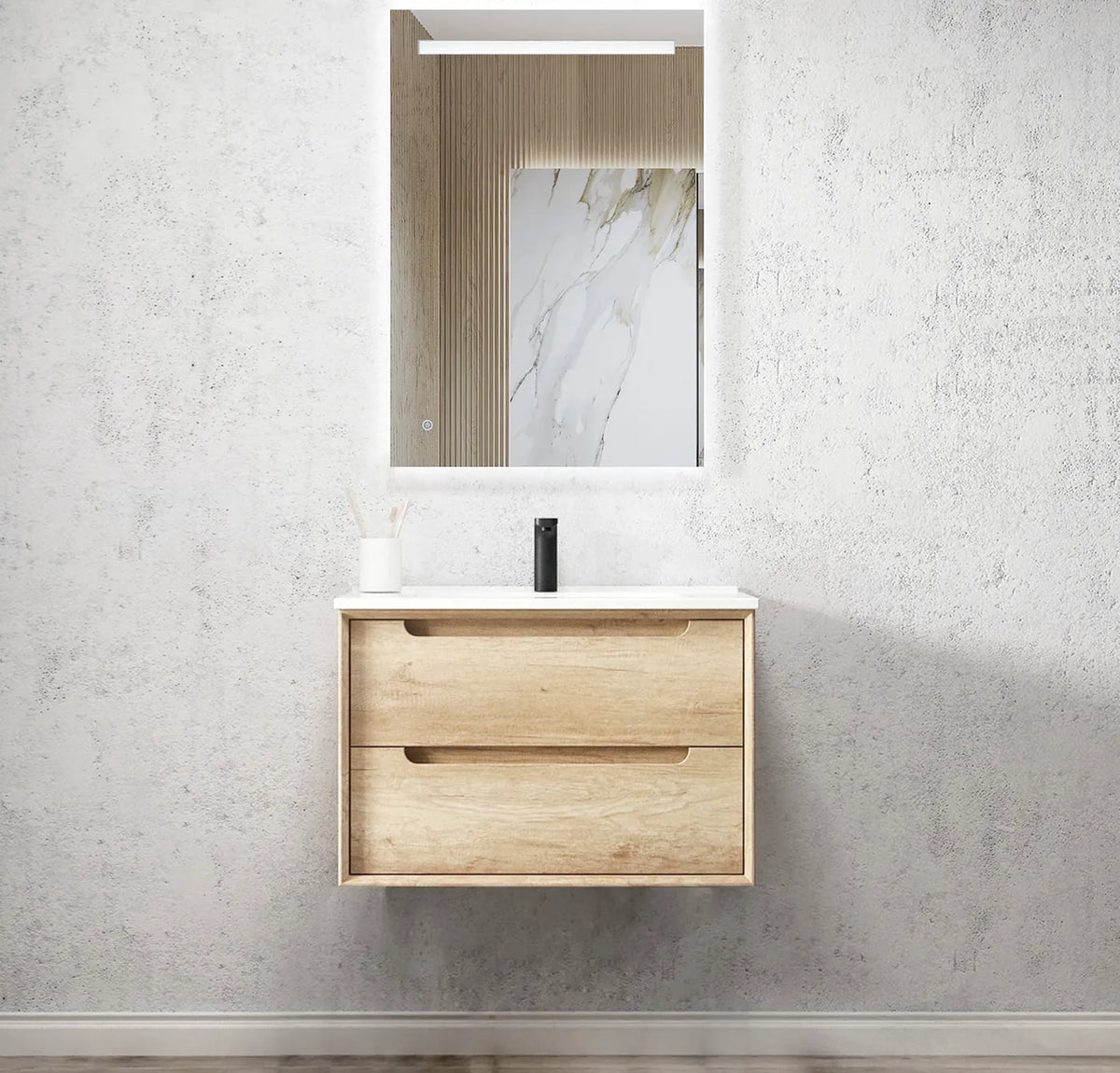 OTTI BYRON NATURAL OAK 750MM WALL HUNG VANITY