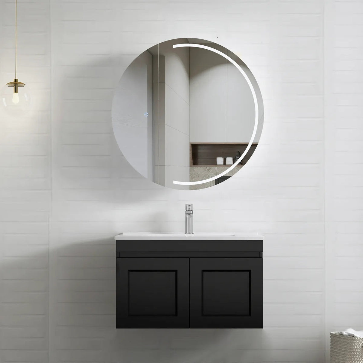 OTTI HAMPTON MARK II MATTE BLACK 750MM WALL HUNG VANITY