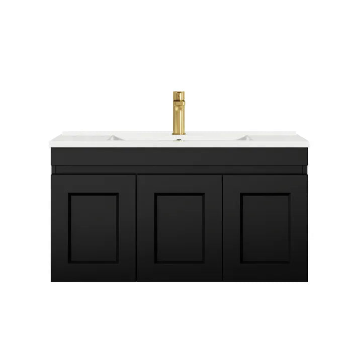 OTTI HAMPTON MARK II MATTE BLACK 900MM WALL HUNG VANITY