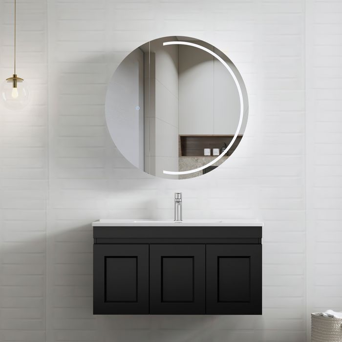 OTTI HAMPTON MARK II MATTE BLACK 900MM WALL HUNG VANITY