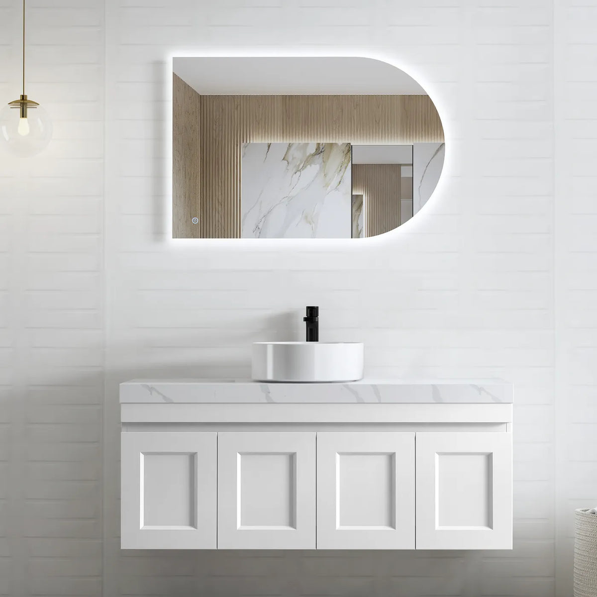 OTTI HAMPTON MARK II MATTE WHITE 1200MM WALL HUNG VANITY