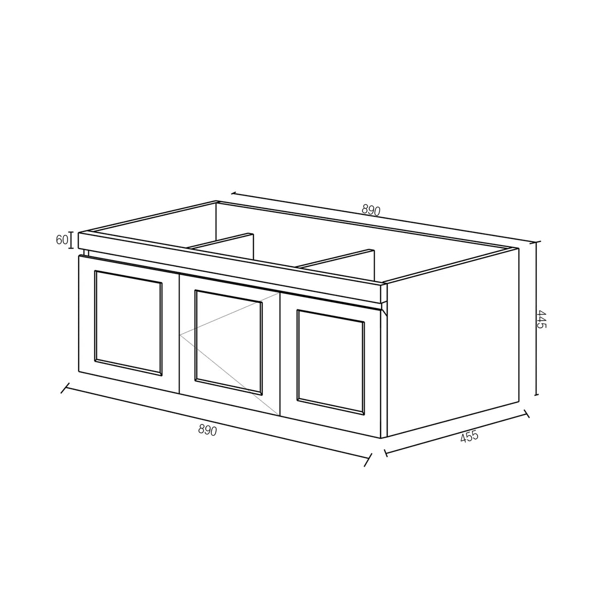 OTTI HAMPTON MARK II MATTE WHITE 900MM WALL HUNG VANITY