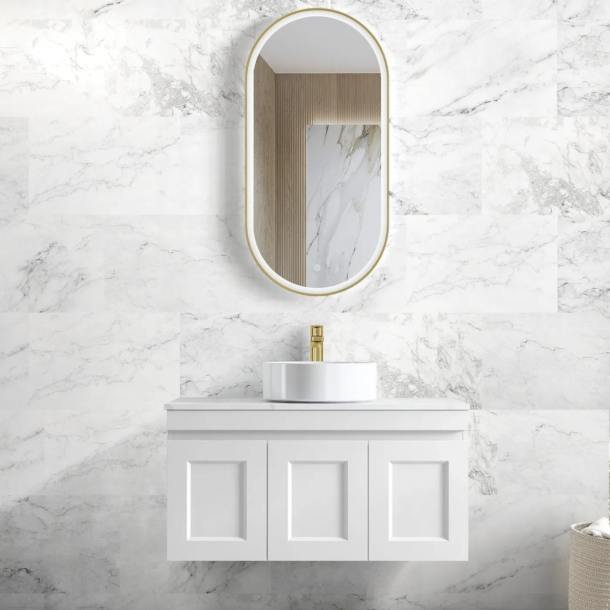 OTTI HAMPTON MARK II MATTE WHITE 900MM WALL HUNG VANITY