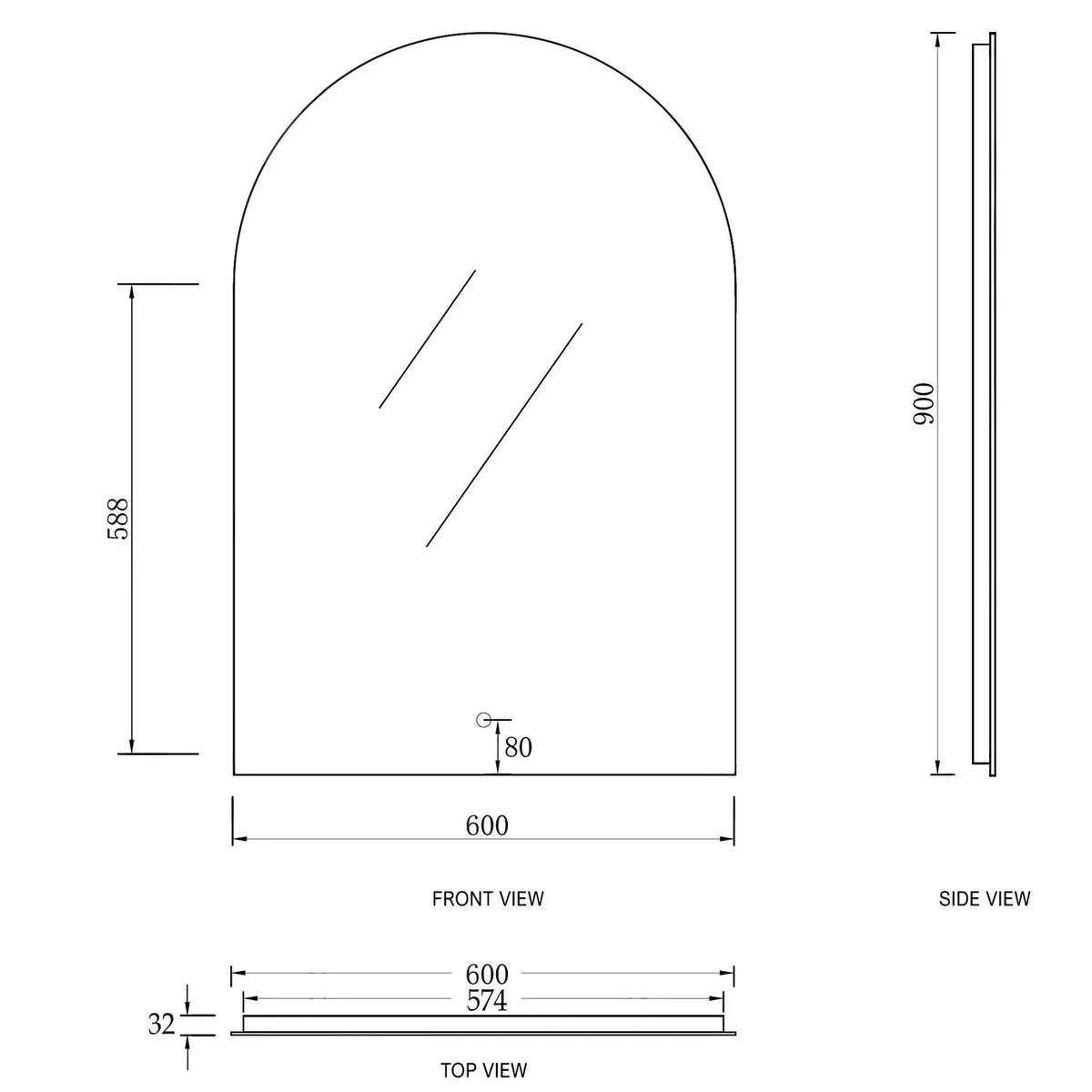 OTTI LED ARCHIE MIRROR 600X900MM