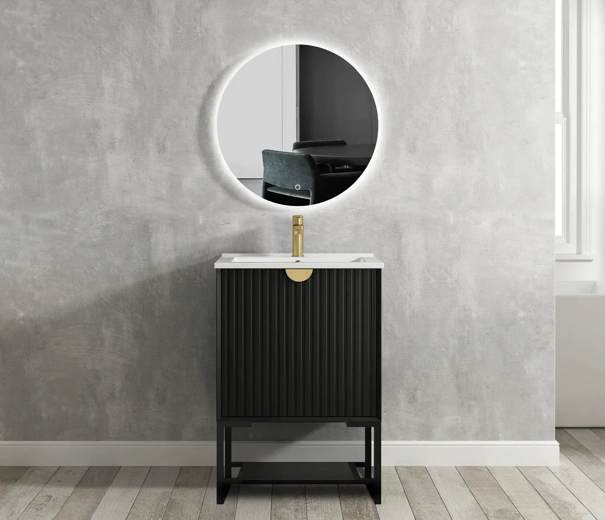 OTTI MARLO MATTE BLACK 600MM FLOOR STANDING VANITY