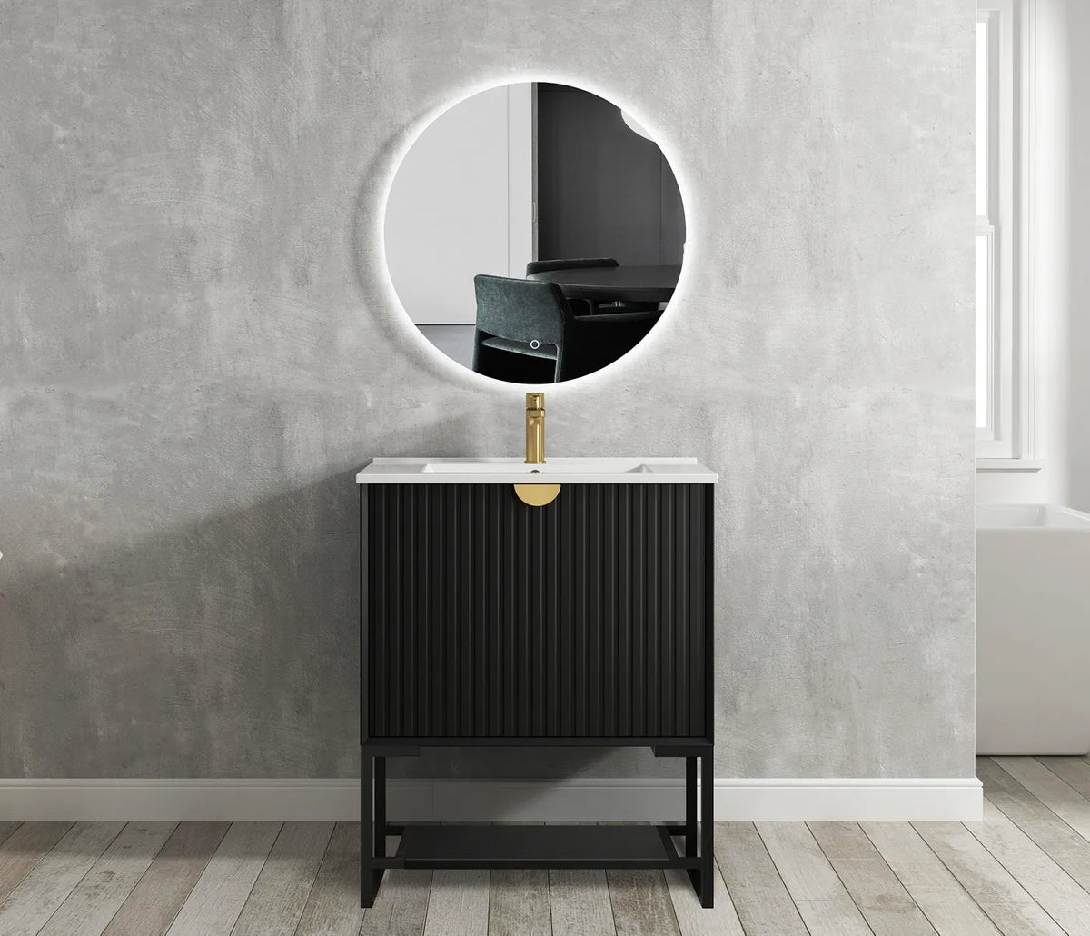 OTTI MARLO MATTE BLACK 750MM FLOOR STANDING VANITY